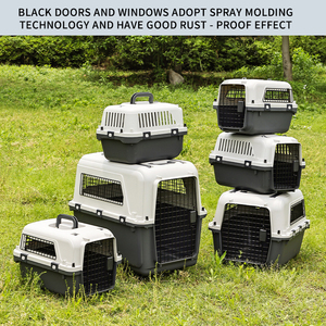 กรงพลาสติกขนาดใหญ่สำหรับสัตว์เลี้ยงแบบมีล้อ  ได้รับการรับรองจากสายการบิน  ลายเหล็กแข็งแรง  สำหรับสุนัขและแมว  ลดราคา - Product Image 3