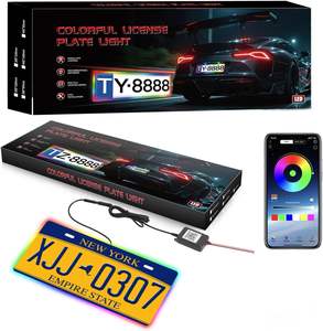 Luci Targa LED Multicolore con Effetto Inseguimento, Cornici <span class=keywords><strong>per</strong></span> Targa <span class=keywords><strong>per</strong></span> <span class=keywords><strong>Auto</strong></span>, Rimorchi, UTV, ATV, Camion, Camper - Product Image 1