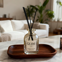 Bouteille diffuseur d'huiles essentielles en verre coloré de 200 ml avec bouchon coupé, pour aromathérapie et décoration intérieure, avec bâtonnets diffuseurs