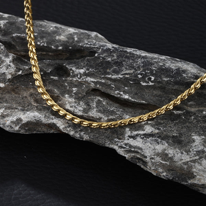 สร้อยคอชุบทอง14K สำหรับทุกเพศสไตล์วินเทจแบบลำลองทันสมัยพร้อมห่วงโซ่ชุบสแตนเลสสีทึบ - Product Image 5