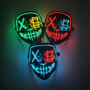 Máscaras de Cosplay de Halloween Horror Killer, máscara de PVC luminosa de <span class=keywords><strong>purga</strong></span> inalámbrica con luz LED para decoración de habitación y coche de fiesta de Carnaval - Product Image 5