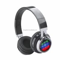 Casque sans fil pliable avec écran LED, éclairage RGB, son stéréo, écouteurs supra-auriculaires portables pour jeux, musique et voyages
