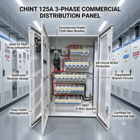 Armoire de distribution complète 125A triphasée quatre fils, coffret de distribution électrique spécifique pour centre commercial, tableau électrique