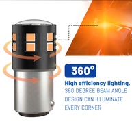 Luz led de freno para coche, luces antiniebla y de conducción, color ámbar, 550lm, 1157, 1156, 7443, 3157, p21w, sin error, alto brillo, piezas de automóviles