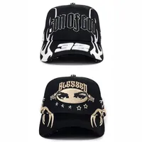 Gorra de béisbol de cinco paneles personalizada Fuerza Regida 31, de mezclilla, con visera curva de gamuza sintética, transpirable, impermeable y ajustable.