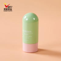 Bouteille en plastique PET de 55 ml en forme de capsule avec bouchon à vis, pour comprimés de dentifrice, couleur personnalisée, logo disponible, impression sérigraphique, électroplaqué