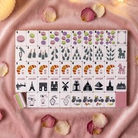 Ensemble de Mahjong en Acrylique Rose Oh La La, Nouveau Motif Américain, Luxueux et Élégant, Jeu de Table, Cadeau, Casino, Jeux d'Hasard