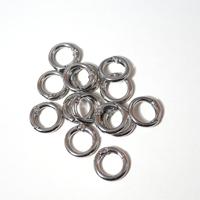 Mousqueton rond en alliage de zinc avec anneau à ressort, boucle métallique, porte-clés, clip pour sangle de sac, crochet de suspension, vente en gros