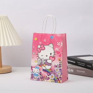 키티 고양이 생일 파티 용품 선물 가방 손잡이 포함 어린이 파티 부활절 새해 라마단 장식 만우절 - Product Image 2