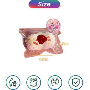Strawberry Cake Taba Squishy <b>Toy</b> Kawaii Pink Fidget Slow Rising Squeeze <b>Stress</b> <b>Relief</b> Premium Pu Handmade - Product Image 2