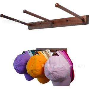 Wall Mounted Hat Rack With Three Rods For <b>Baseball</b> <b>Caps</b> And Key <b>Storage</b> Multi Hook Organizer For Entryway Or Closet Use - Product Image 1