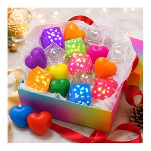 Custom Logo Light up Cube Toy Heart Squeeze Ball Soft TPR <b>Squishy</b> Stress Relief Novelty Gift Importer Supply Trade - Product Image 4