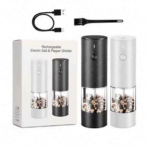Electric Salt <b>Pepper</b> <b>Grinder</b> Set USB Rechargeable Warm LED Light Adjustable Coarseness Lidaop Large Capacity Automatic Black - Product Image 1