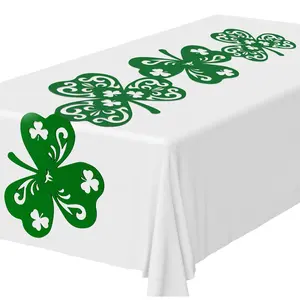 Decoración de mesa de trébol de la suerte, pañuelo de mesa de trébol de la suerte, camino de mesa para el Día de San Patricio, color verde