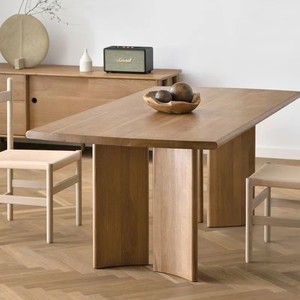 Mesa de comedor de madera maciza de abeto de Nueva Zelanda con acabado natural estilo Wabi Sabi, mesa larga para el hogar, oficina o reuniones. - Product Image 3