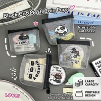 Porte-monnaie miniature en peluche mignon de dessin animé, sac de rangement pour écouteurs, pochette pour clés