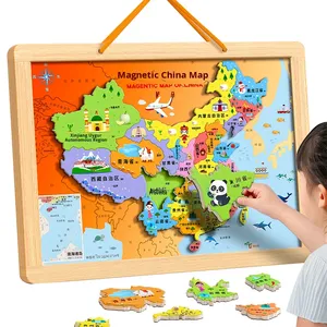 Puzzle Magnetico della <span class=keywords><strong>Mappa</strong></span> della Cina, Edizione per Bambini e Ragazzi (7-14 Anni), Gioco Educativo in Legno 3D con Rilievo, 410x290mm - Product Image 5