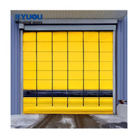 Puerta industrial automática de PVC y lona, enrollable rápida, apta para alimentos, apilable, exterior