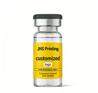 Étiquettes en vinyle imperméables de qualité supérieure, autocollants en peptide, UV spot, 2 ml, 3 ml, 5 ml, flacon holographique, estampage à chaud en feuille d'or, flacon en verre