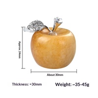 Figurine pomme en pierre naturelle de 30 mm, ornement, pierre précieuse de guérison, statue pomme pour Noël, réveillon de Noël, décoration de la maison, cadeau