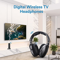 Casque audio sans fil stéréo supra-auriculaire 2,4 GHz RF 100 pieds avec station de recharge sans fil – Prix de gros