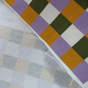 <span class=keywords><strong>Tessuto</strong></span> in Cotone Stampato Digitalmente Personalizzato a Quadretti Colorati, Rosa Verde Blu, Resistente per Borse Tote, MOQ 1m - Product Image 1