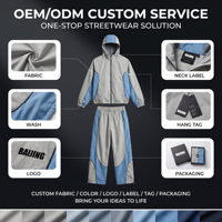 Ensemble de survêtement personnalisé pour homme, coupe-vent color block avec capuche zippée et pantalon en nylon, style streetwear, marque privée, faible MOQ, OEM ODM, directement de l'usine
