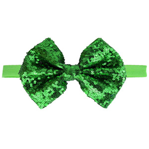 Custom <strong>Baby</strong> Girls Glitter Sequins <strong>Big</strong> Bow <strong>Headbands</strong> Cute Infant Newborn Elastic Hairband for Toddler - Product Image 5