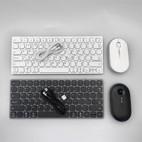 Keyboard dan Mouse Gaming Portabel 2.4G BT Wireless Tipe-C Isi Ulang, 78 Tombol Scissor, Ergonomis Ultra Tipis Tahan Air