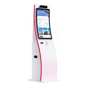 Kiosque en libre-service personnalisé en usine avec écran incurvé de 23,6/32 pouces, reconnaissance faciale et empreintes digitales, webcam, pour les halls publics, les métros et les magasins - Product Image 1