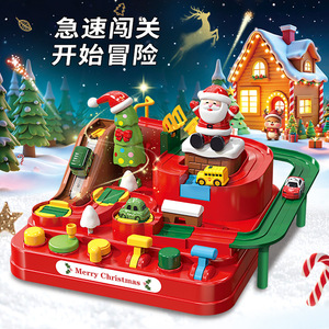 Christmas Adventure Car Track Set With Light Music <b>Slide</b> For Kids 3-6 Educational Toy - Product Image 1