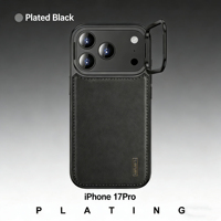 Étui de téléphone en cuir avec anneau magnétique texturé de luxe Laudtec pour iPhone 17, vente en gros OEM/ODM/personnalisé
