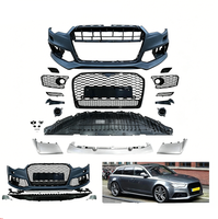 Kit de carrocería estilo RS6 para Audi A6 S6 C7 C7.5 2012-2018, cubierta de parachoques delantero con parrilla de malla negra brillante, compatible con vehículos estadounidenses.