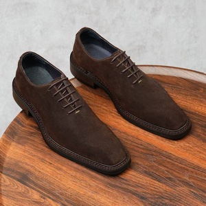 Chaussures Oxford de luxe en cuir de vachette pour hommes, de haute qualité, à lacets, style skate, pour soirée, anti-dérapantes - Product Image 6