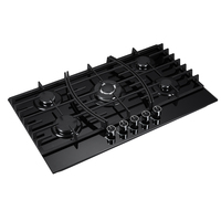 Appareils de cuisine, plaque de cuisson au gaz encastrable, multi-cuiseur écoénergétique, plaque de cuisson OEM personnalisée, cuisinière à gaz 5 brûleurs en verre trempé