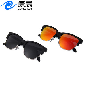 Gafas de Sol Polarizadas Clásicas Semimontura para Hombre, Protección UV400, Montura Negra, Lentes TAC, Moda para Actividades al Aire Libre - Product Image 2