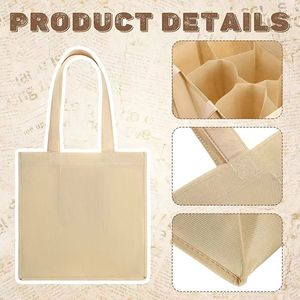 6 chai rượu vang tàu sân bay Tote không dệt vải kỳ nghỉ chai rượu vang Túi Quà Tặng tái sử dụng túi hàng tạp hóa cho du lịch cắm trại dã ngoại - Product Image 2