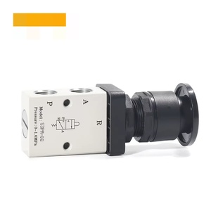Válvula Neumática de Acción Directa con Botón Pulsador Tipo Hongo Serie S3PM G1/8, Válvula Mecánica de Aluminio - Product Image 3