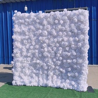 KE-WA010 Mur de fleurs artificielles en soie en gros, décoration murale 8ft x 8ft, toile de fond enroulable pour mariage, mur de fleurs 3D 5D