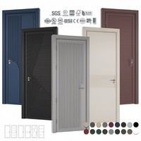 Portes intérieures en polymère imperméable de haute qualité européenne BASEN, portes simples en bois massif finies modernes pour appartement