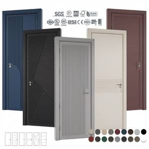 Puertas de Dormitorio Europeas de Alto Estándar, Diseños Modernos de Puertas Individuales de Madera, Puerta de Madera Semisólida - Product Image 5