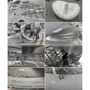 Escultura de Acero Inoxidable Estilo Art Deco ANW4490, Espejo Decorativo para Jardín y Paisajes - Product Image 3