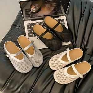 Nuevas Sandalias de Moda para Mujer, Tipo Mary Jane, con Malla, Planas, para Verano, Exterior, Sin Cordones, Suela Suave, Punta Abierta, Talla Ancha - Product Image 5