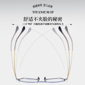 Montures de lunettes en titane IP 9003 54 17 152, monture rectangulaire complète, antidérapantes, unisexes - Product Image 5