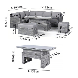 Juego <span class=keywords><strong>de</strong></span> Muebles <span class=keywords><strong>de</strong></span> Jardín Más Vendido, Sofá <span class=keywords><strong>de</strong></span> Ratán <span class=keywords><strong>para</strong></span> Patio, Sofás Seccionales en Forma <span class=keywords><strong>de</strong></span> L <span class=keywords><strong>de</strong></span> Ratán PE <span class=keywords><strong>para</strong></span> Restaurante al Aire Libre con Mesa <span class=keywords><strong>de</strong></span> Té - Product Image 4