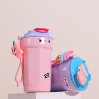 Gobelet de voyage personnalisé avec sangle de transport, bouteille d'eau isotherme en acier inoxydable avec couvercle anti-fuite pour enfant et étudiant