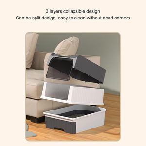 Automatic Cleaning Square <b>Cat</b> <b>Litter</b> Basin with 65L Capacity Plastic Material - Product Image 6