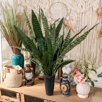 Bunga Sansevieria Buatan 5 Daun Fanxinghe Grosir, Tanaman Realistis untuk Dekorasi Pernikahan, Meja Rumah, dan Centerpiece, Jual Grosir