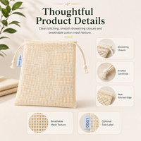 Sacs en coton à cordon de serrage, écologiques, réutilisables, pochette cadeau, sac en toile de jute naturelle avec logo personnalisé pour l'emballage de savon et de bijoux