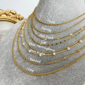 도매 여성의 레이어드 패션 체인 초커 골드 도금 쿠바 체인 목걸이 매일 착용 - Product Image 2